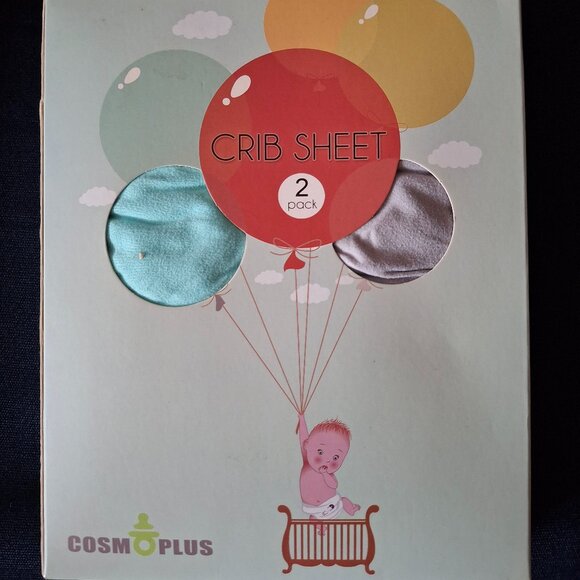 NEW 2pc Pack Stretchy Knitted Crib Sheet - Picture 1 of 8